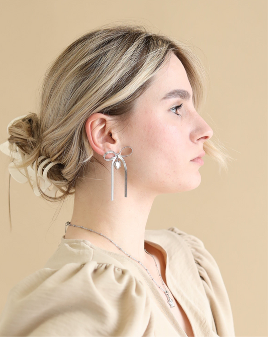Bow Heart Earrings