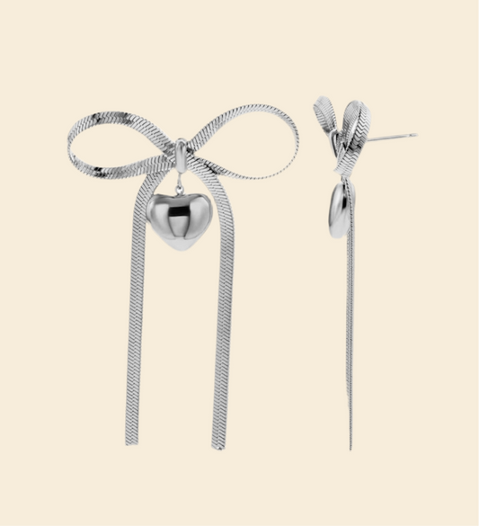 Bow Heart Earrings