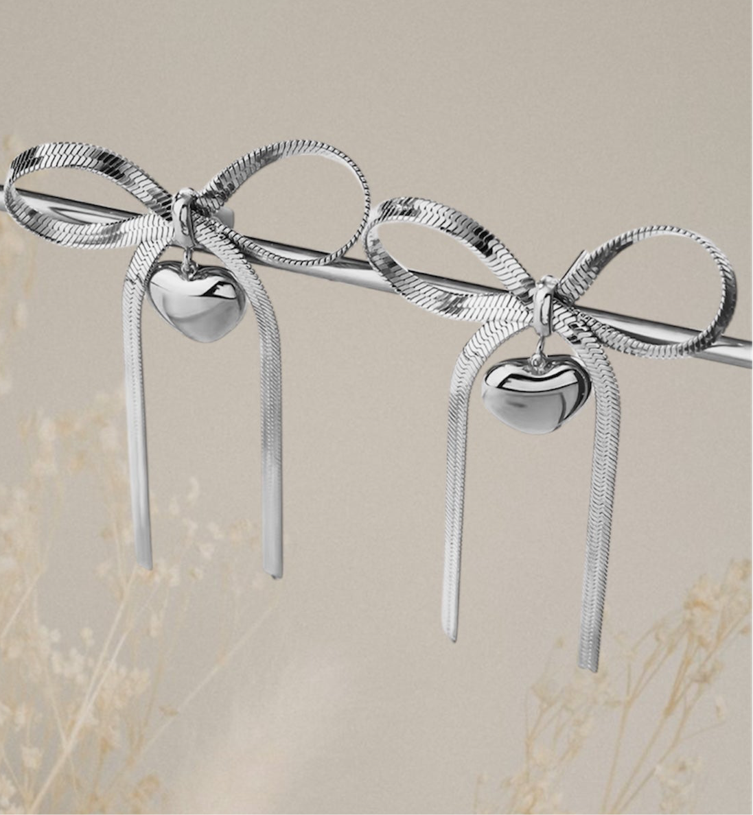 Bow Heart Earrings
