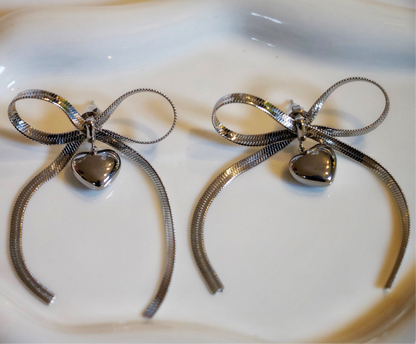 Bow Heart Earrings