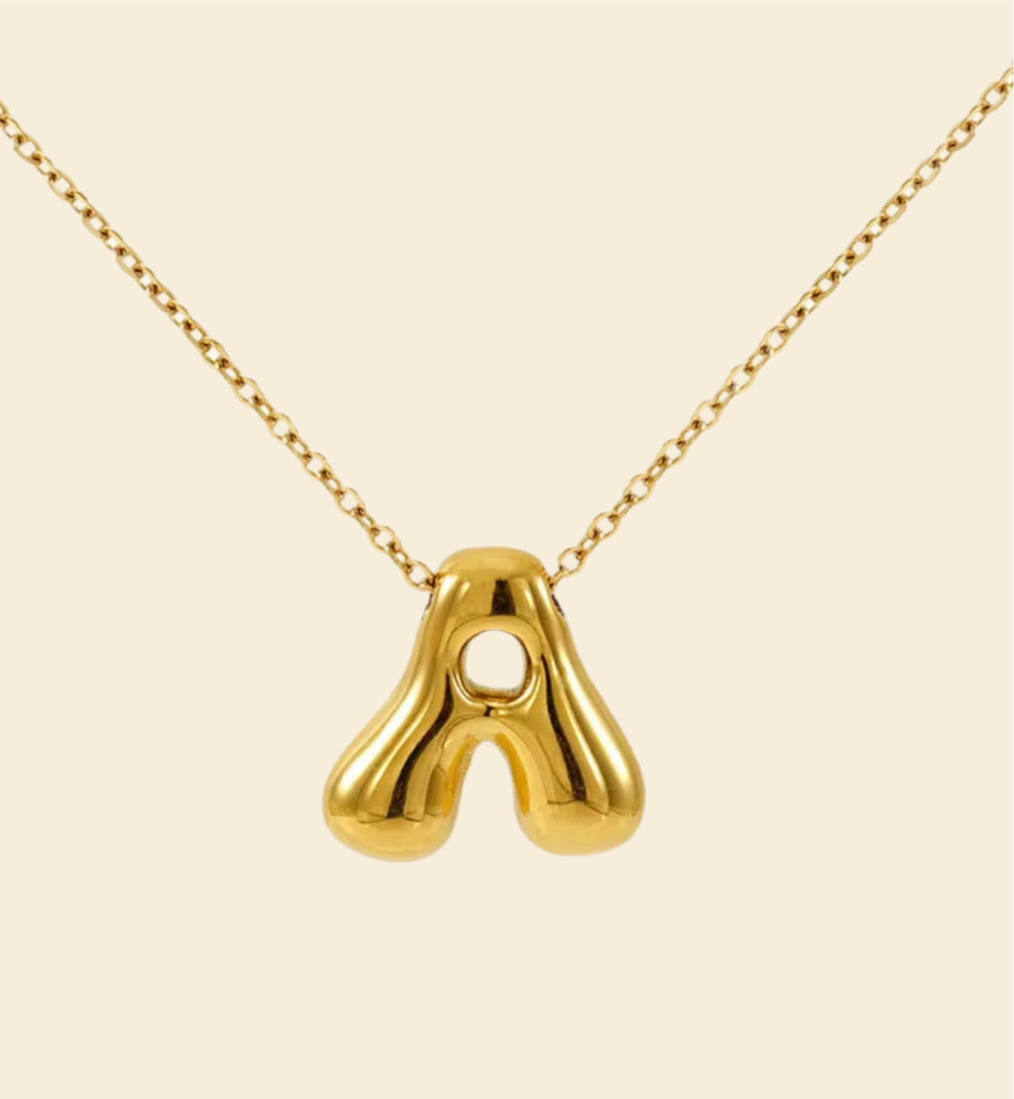 Initial Gold Bubble Necklace