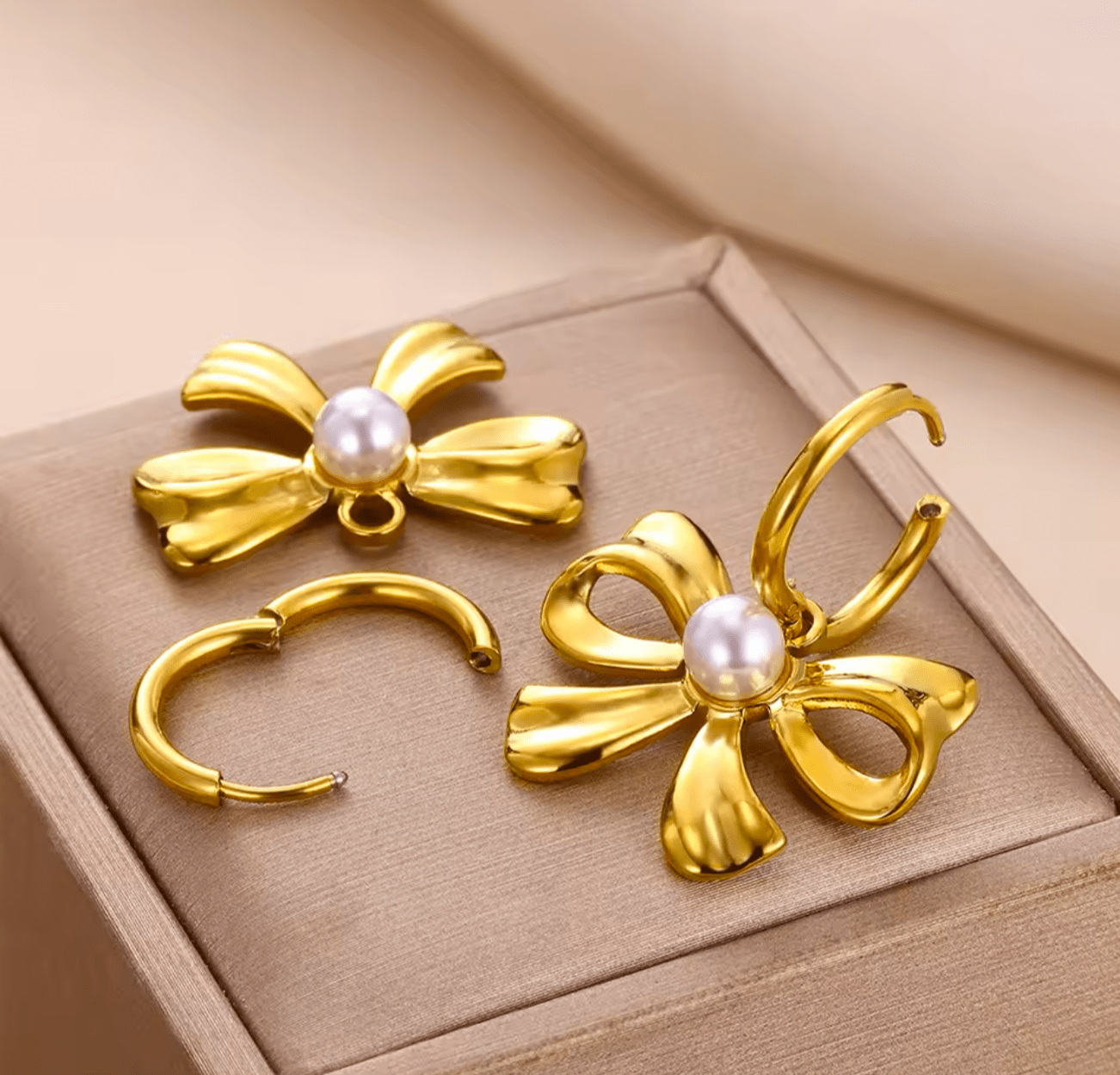 Bella Huggie Bow Earring - Adebi Brand