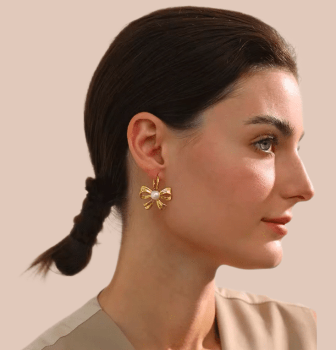 Bella Huggie Bow Earring - Adebi Brand